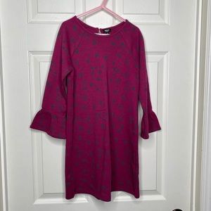 Girls Plum Dress with Charcoal Hearts